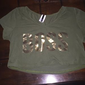 BOSS crop top|| Army Green|| XL
